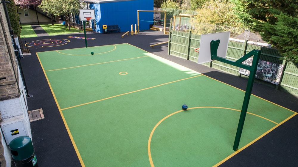 School Playground Design In Cheltenham of Wet Pour MUGA Pitch