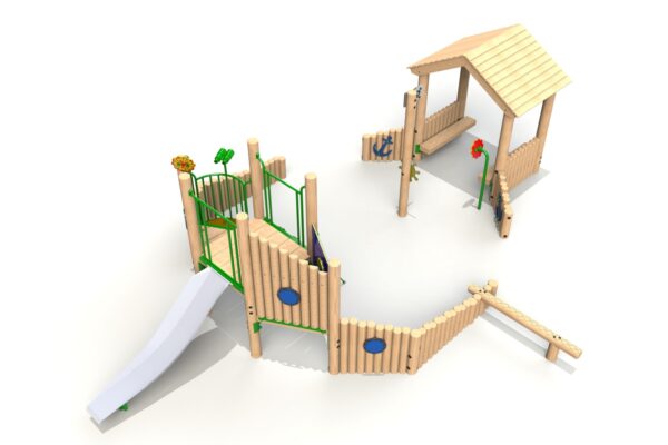 EYFS outdoor area play tower with slide