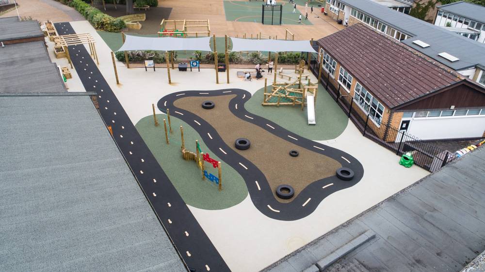 School Playground Equipment Cheltenham From Above